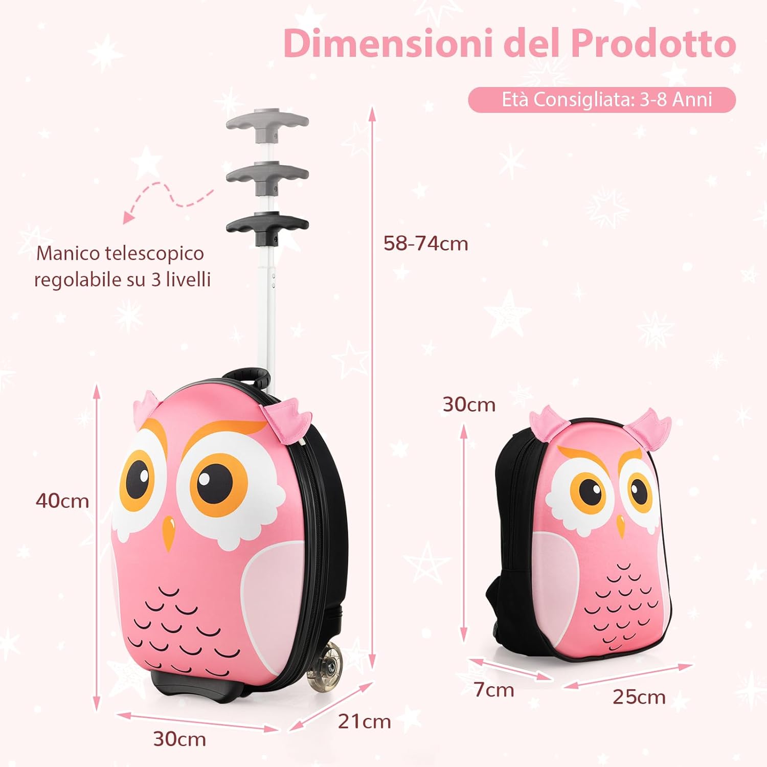 RELAX4LIFE 16''+12'' 2 in 1 Children's Suitcase Se... - immagine 3
