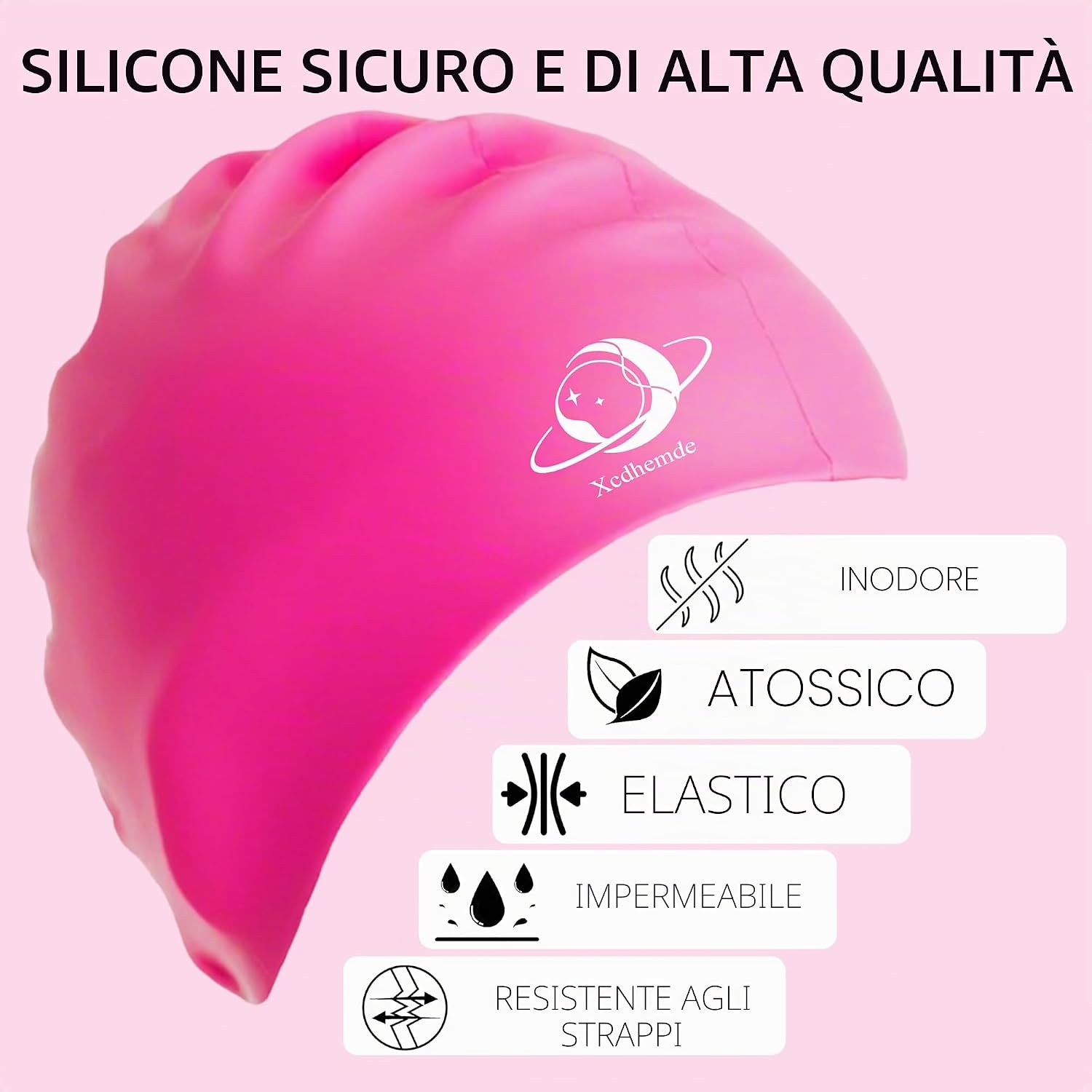 Cuffia da Nuoto Bambini - Cuffia in Silicone per Piscina - immagine 4