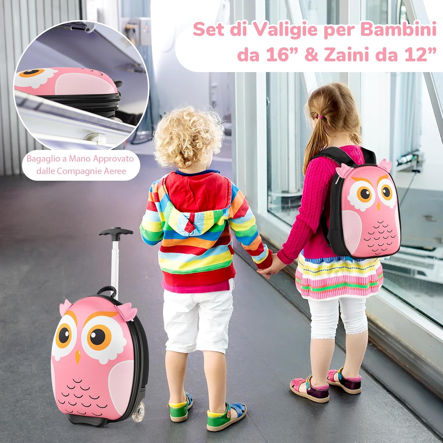 RELAX4LIFE 16''+12'' 2 in 1 Children's Suitcase Se... - immagine 5