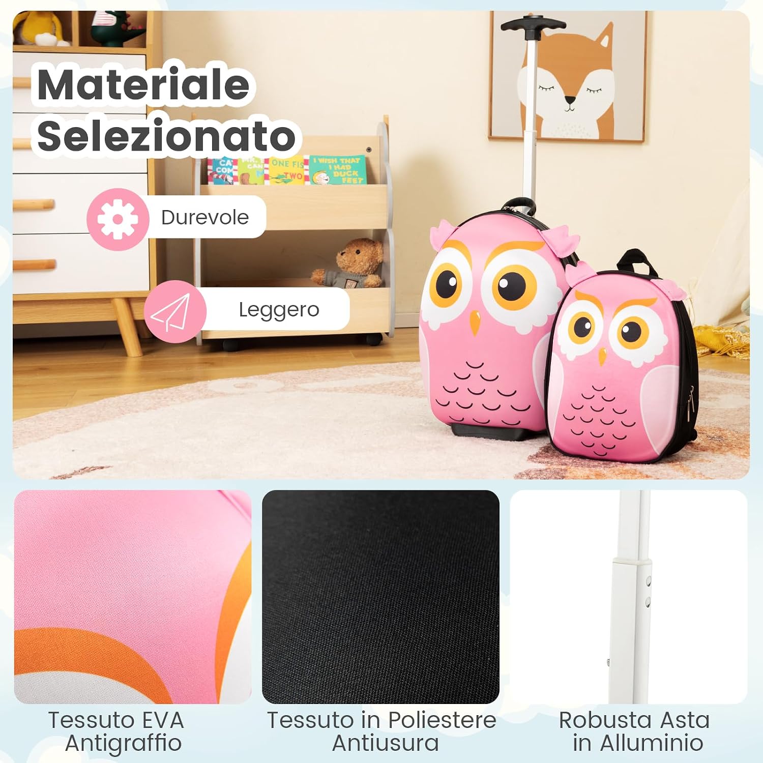 RELAX4LIFE 16''+12'' 2 in 1 Children's Suitcase Se... - immagine 9