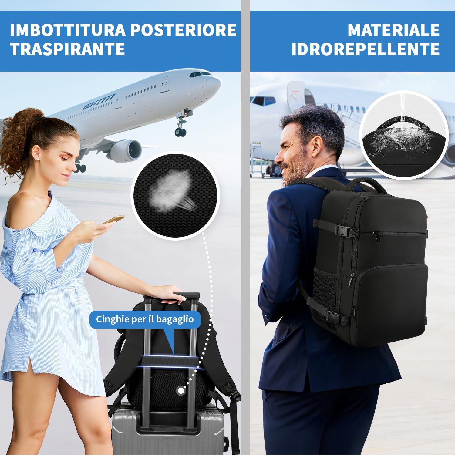 ZOMFELT Ryanair Backpack 40 x 30 x 20, 24L Hand Lu... - immagine 7