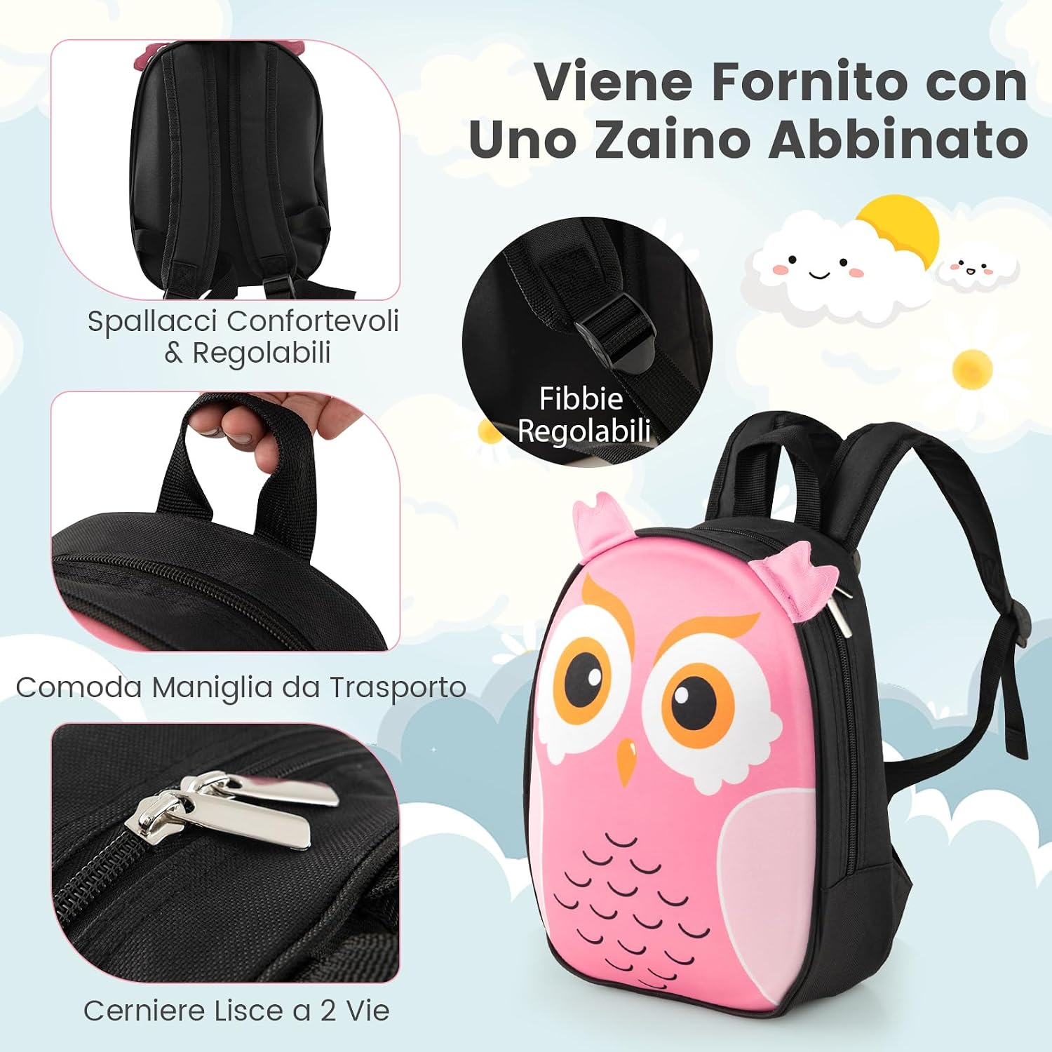 RELAX4LIFE 16''+12'' 2 in 1 Children's Suitcase Se... - immagine 8