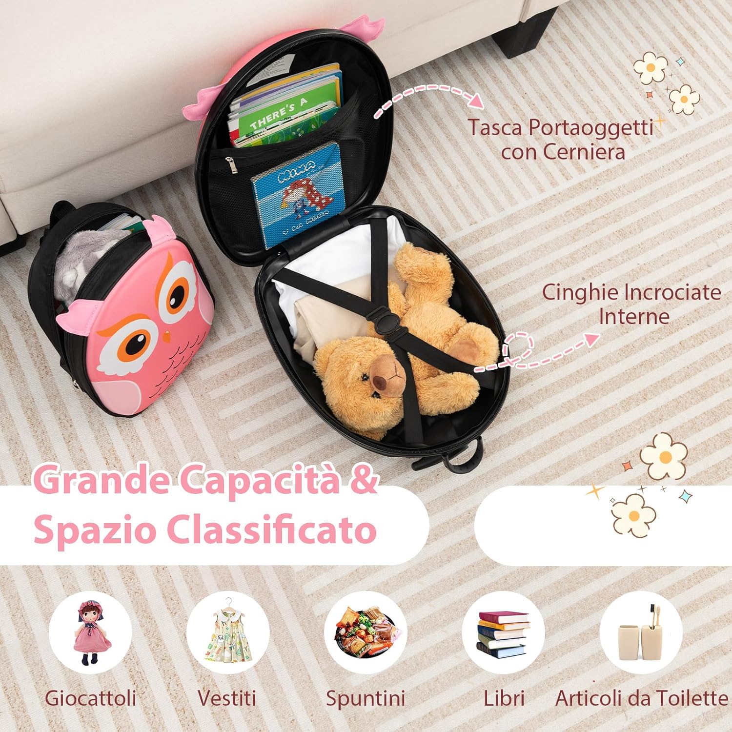 RELAX4LIFE 16''+12'' 2 in 1 Children's Suitcase Se... - immagine 4