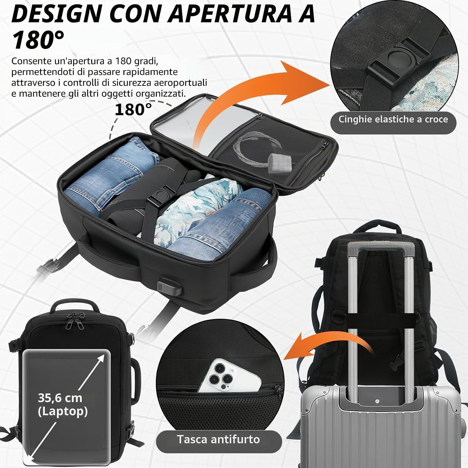 CNMTCCO Ryanair Backpack 40 x 30 x 20 cm for Trave... - immagine 7