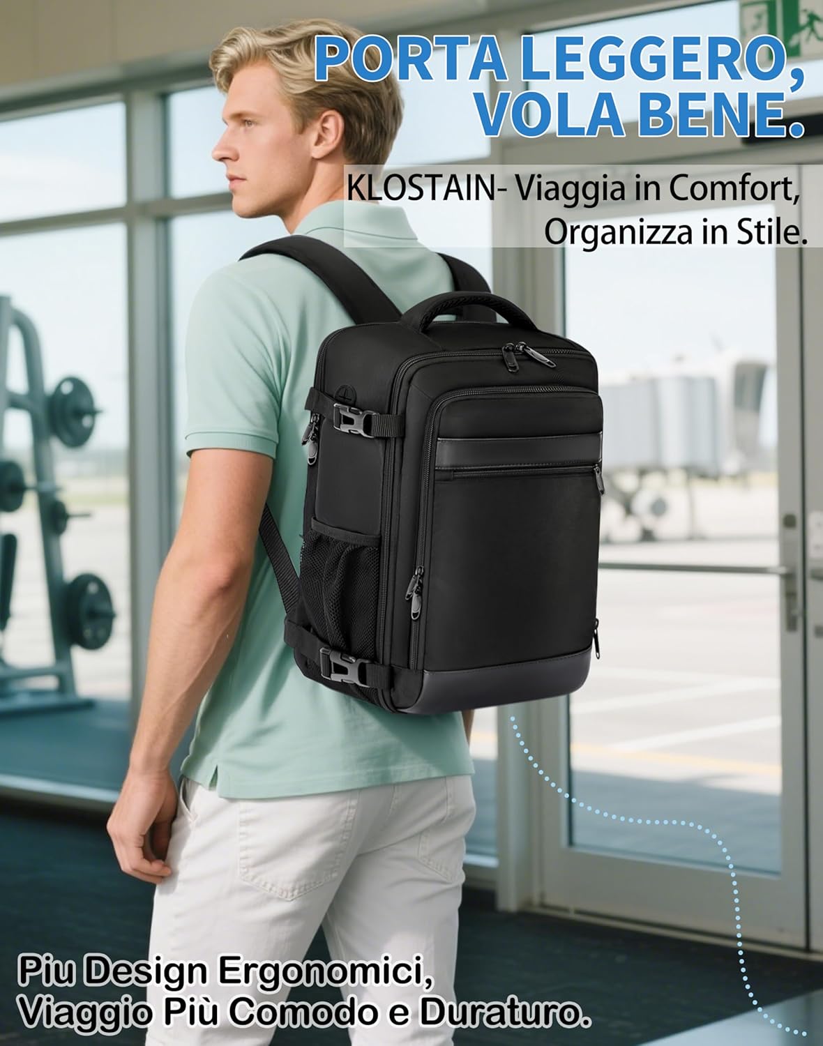KLOSTAIN Ryanair Backpack 40 x 20 x 25 cm Travel A... - immagine 7