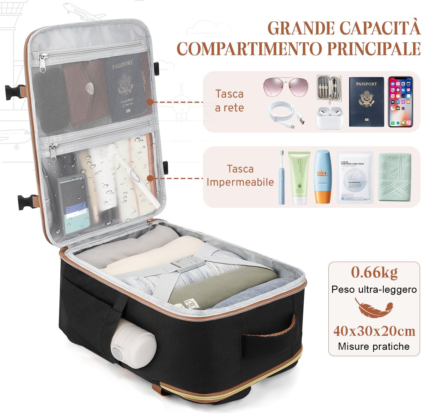 ETRONIK Ryanair Backpack 40 x 30 x 20 cm, Travel B... - immagine 5