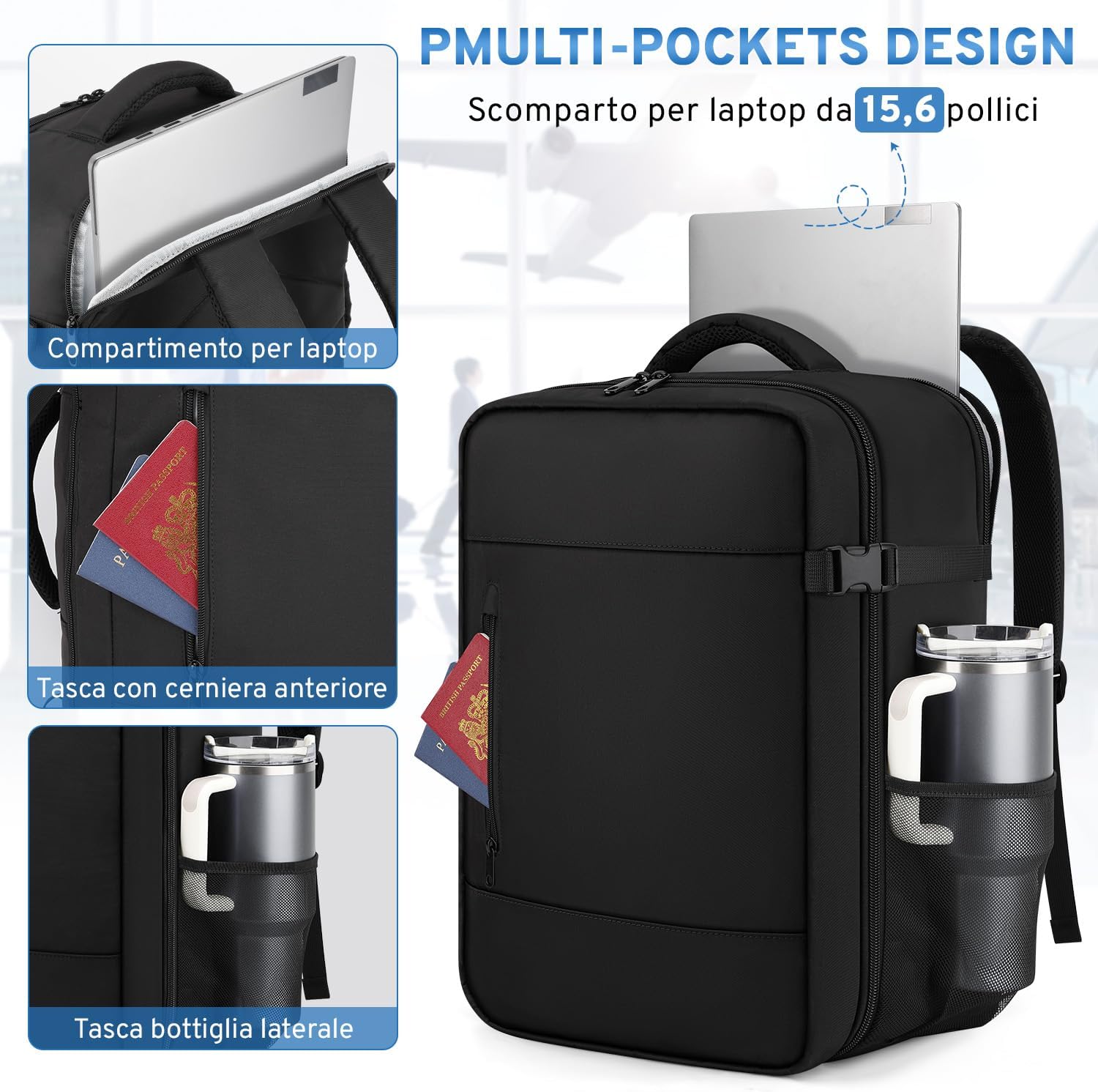 ZOMFELT Ryanair Backpack 40 x 30 x 20 cm, 24 L Han... - immagine 5