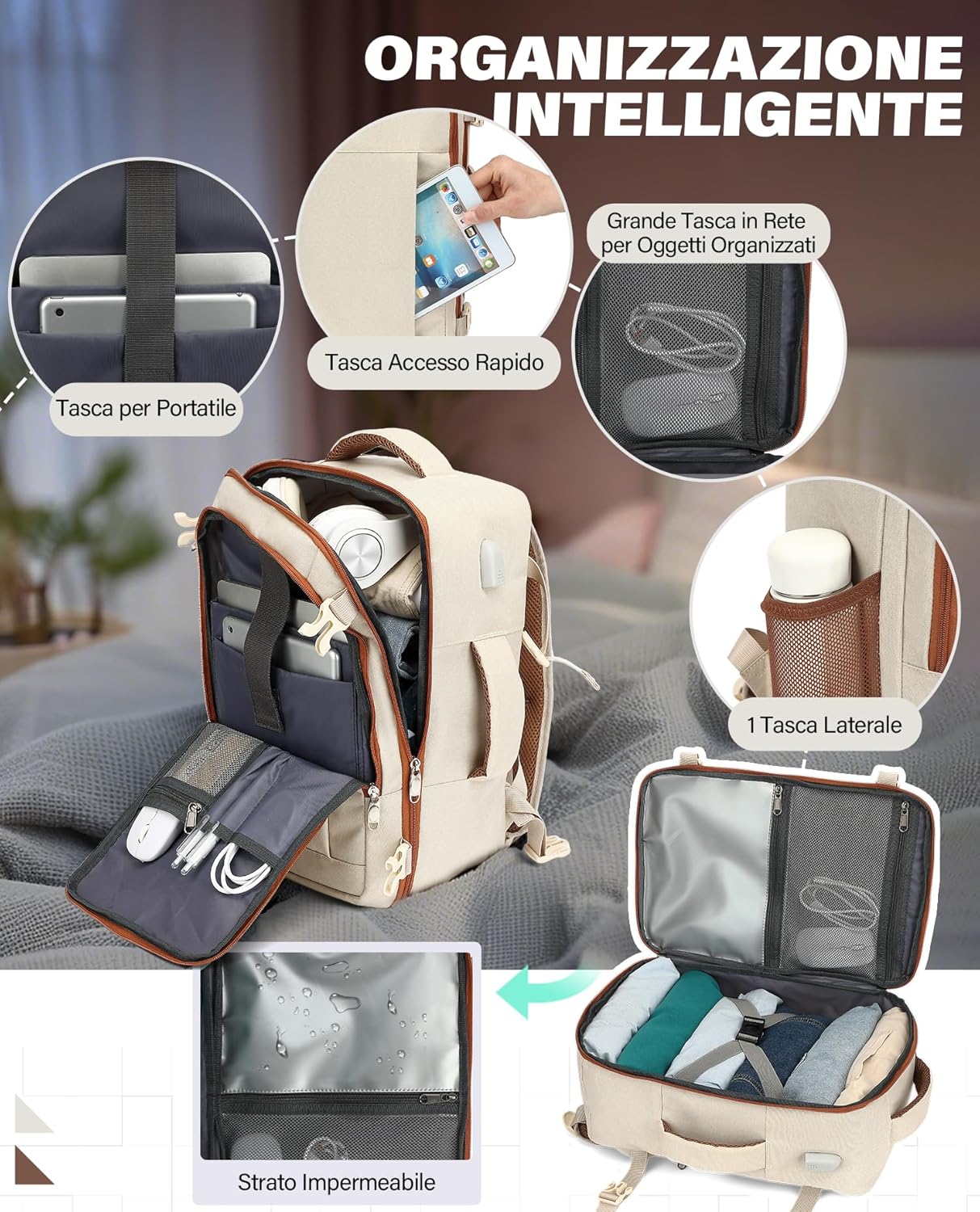 Van Kev Ryanair Backpack 40 x 20 x 25 cm for Trave... - immagine 5