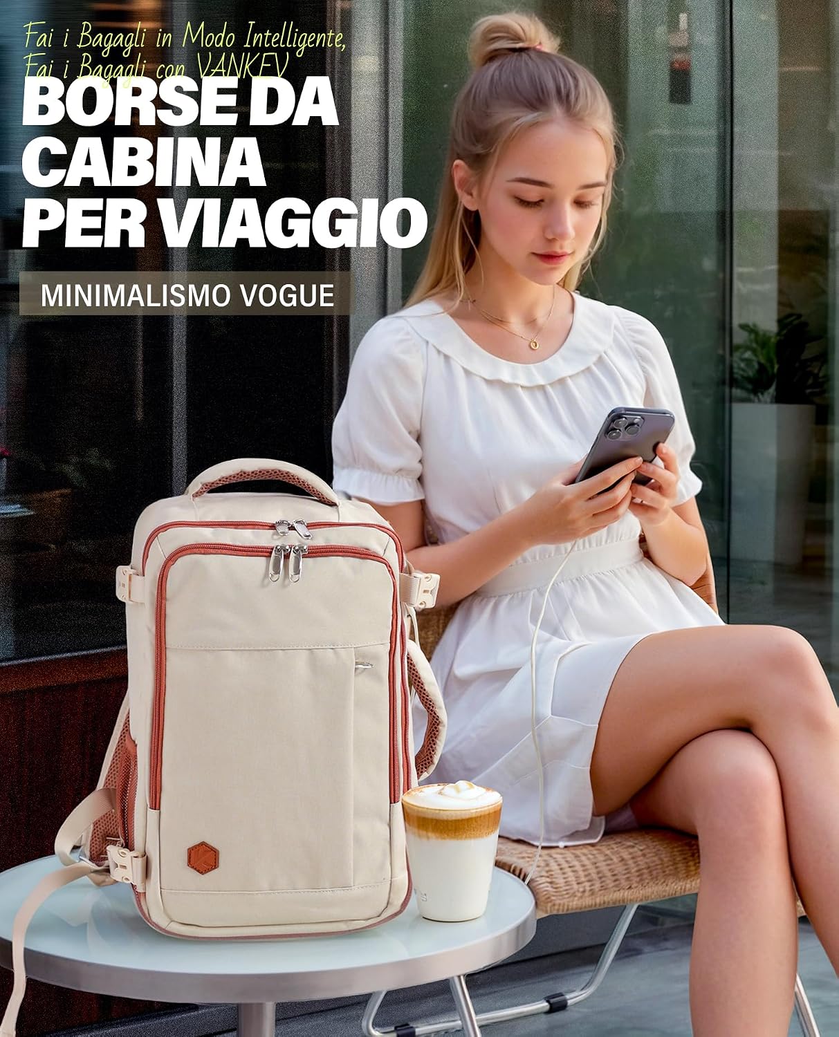 Van Kev Ryanair Backpack 40 x 20 x 25 cm for Trave... - immagine 3