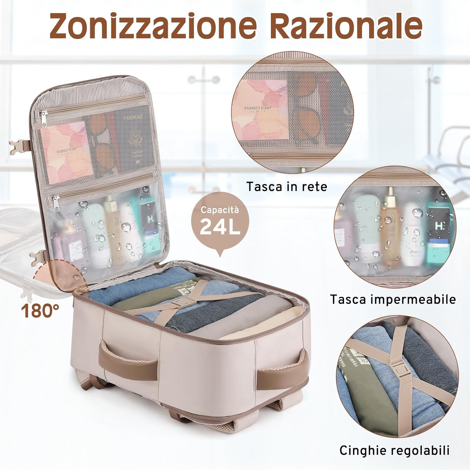 ETRONIK Ryanair 24L Travel Backpack with Numerous ... - immagine 4