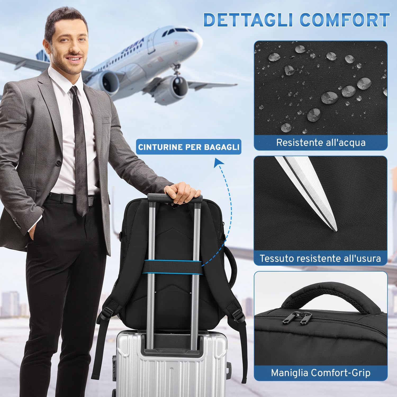 ZOMFELT Ryanair Backpack 40 x 30 x 20 cm, 24 L Han... - immagine 6
