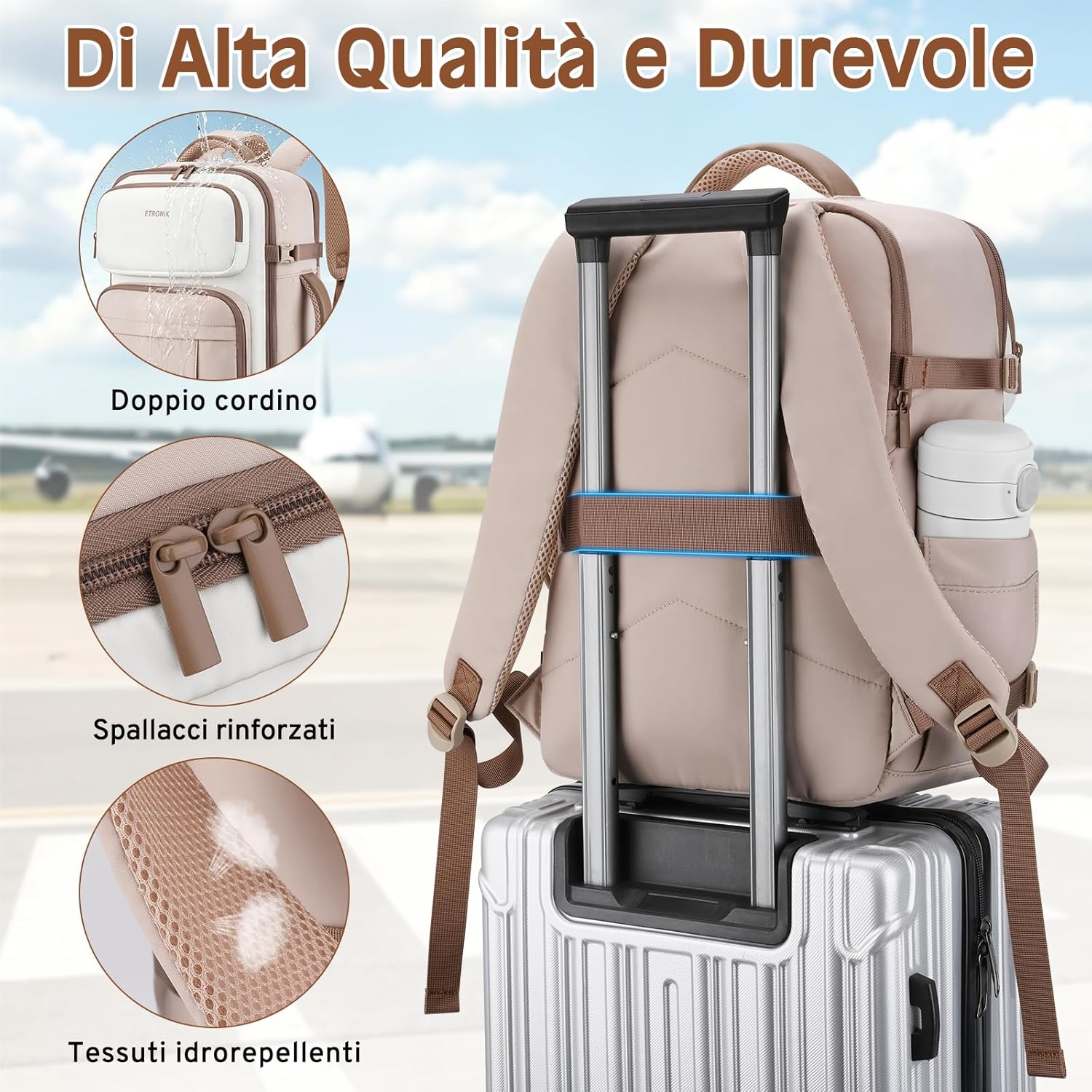 ETRONIK Ryanair 24L Travel Backpack with Numerous ... - immagine 6