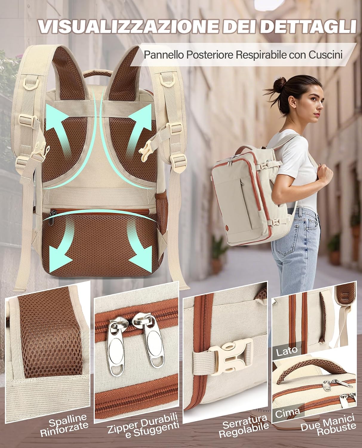 Van Kev Ryanair Backpack 40 x 20 x 25 cm for Trave... - immagine 6